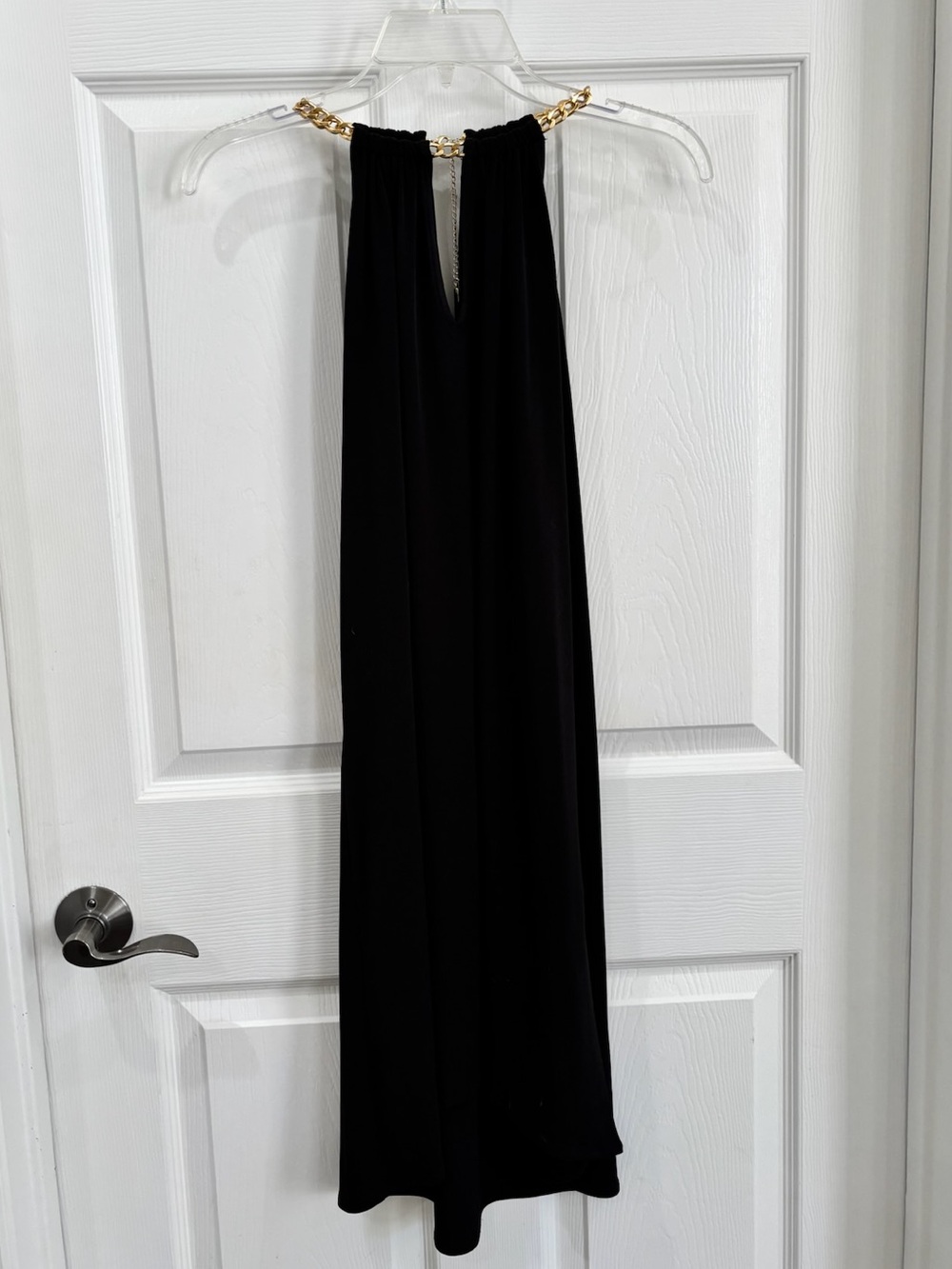 MICHAEL Michael Kors Black One-Shoulder Dress with Gold Chain